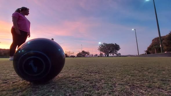 Bowls resting on the green